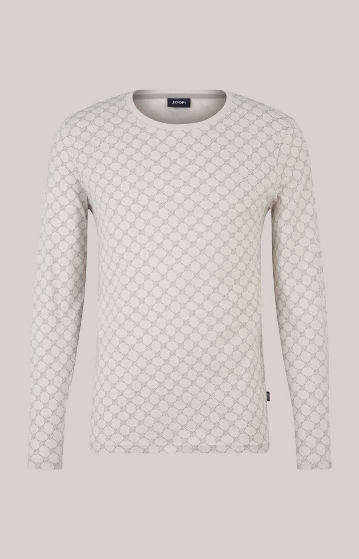 Joop Loungewear Longsleeve in Offwhite/Grau gemustert Saisonschlussverkauf