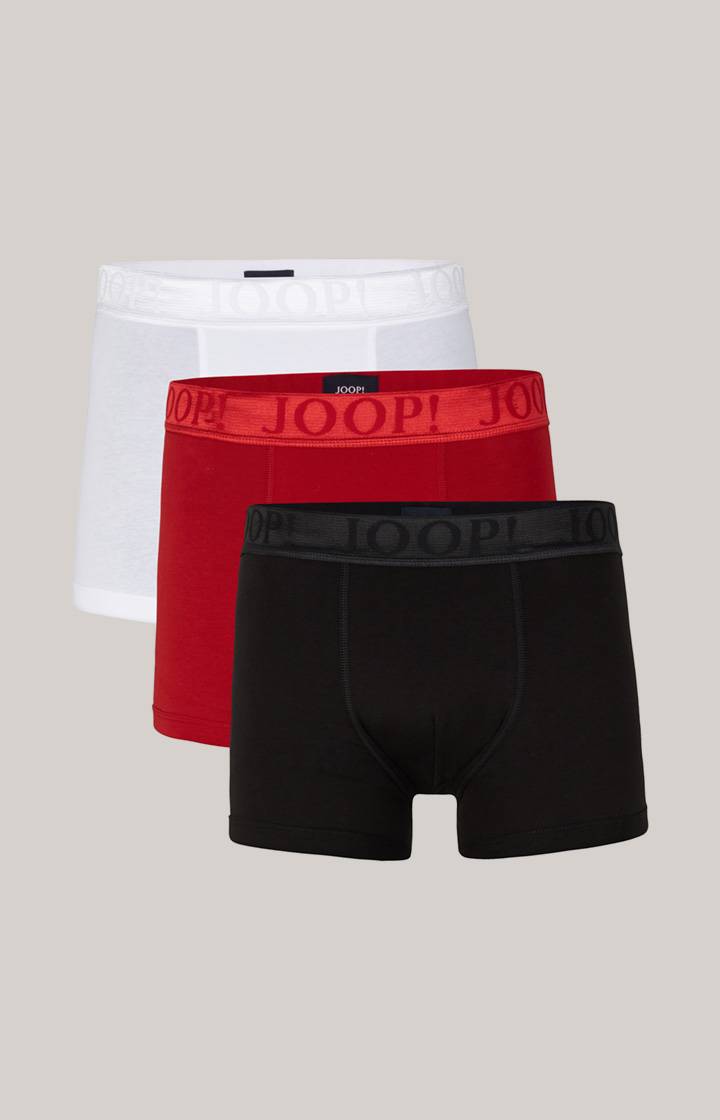Joop 3er-Pack Fine Cotton Stretch Boxer in Schwarz/Rot/Weiß Exklusive Angebote