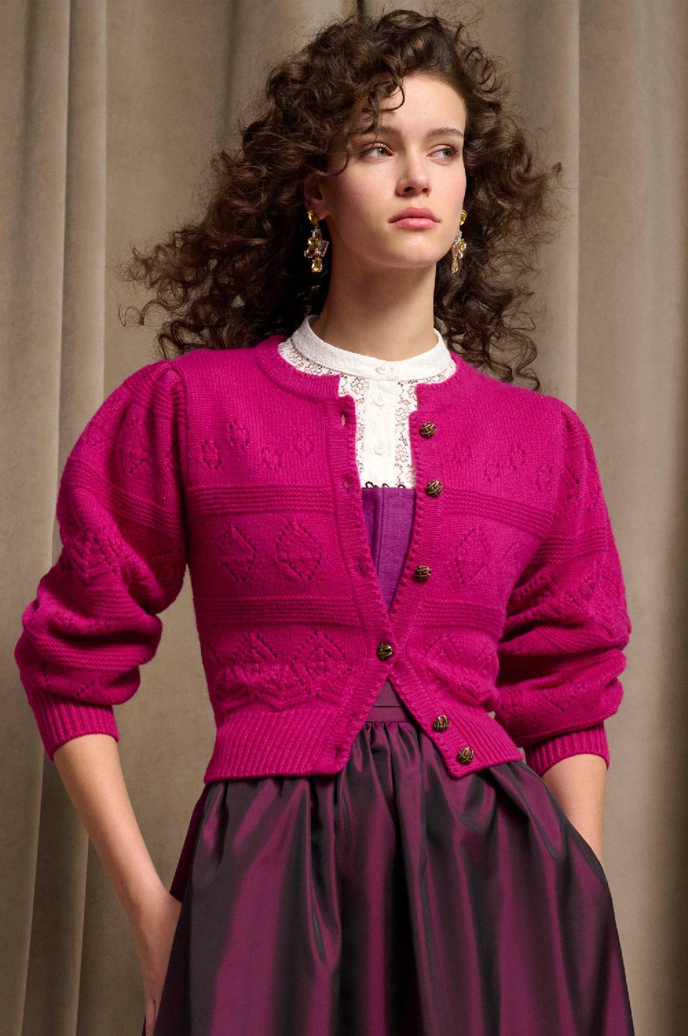 Kinga Mathe Cashmere Strickjacke Dakota in Pink zollfrei