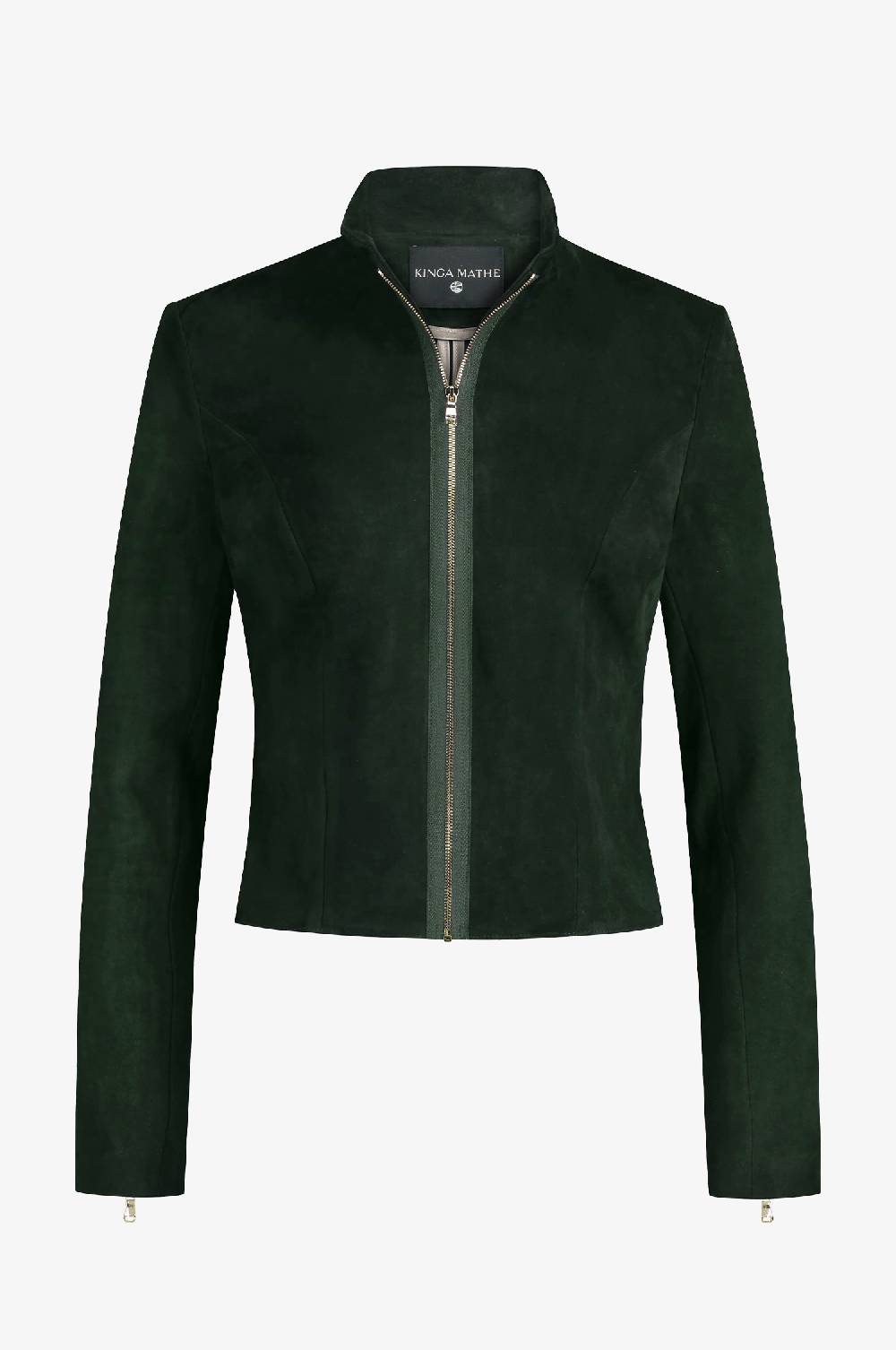 Kinga Mathe Lederjacke Sybille mit Schößchen in Tanne Zeitbegrenzte Promotion