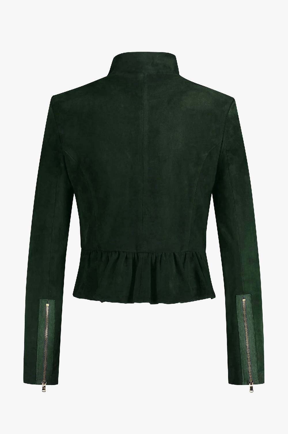 Kinga Mathe Lederjacke Sybille mit Schößchen in Tanne Zeitbegrenzte Promotion