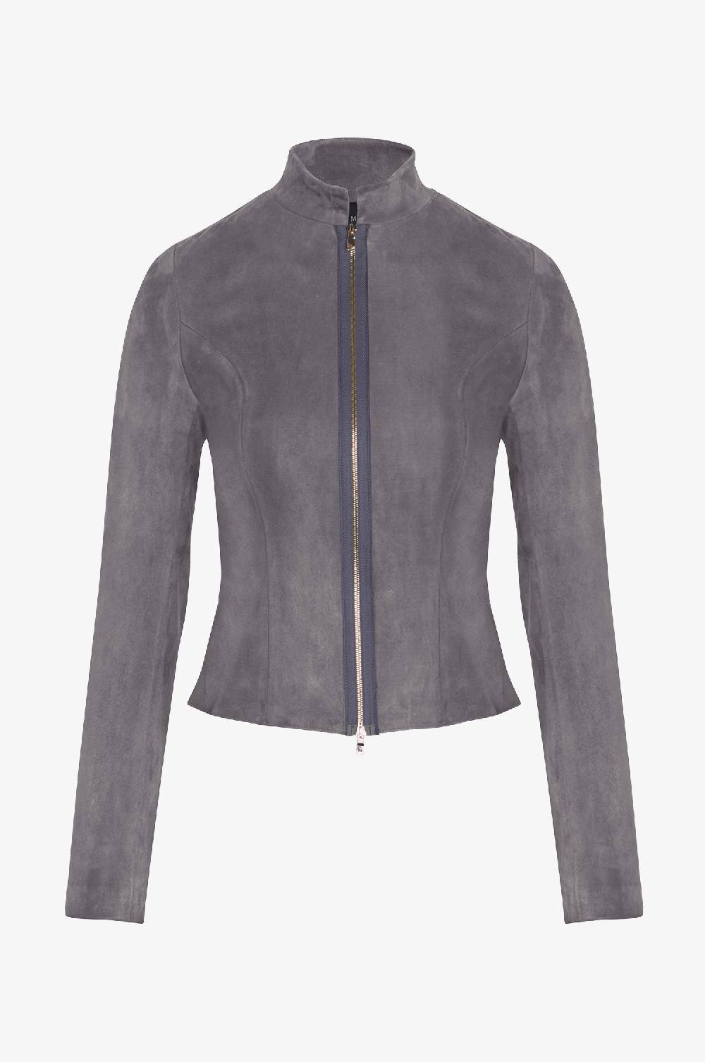Kinga Mathe Lederjacke Sybille mit Schößchen in Mohair Vierteljährliche Förderung