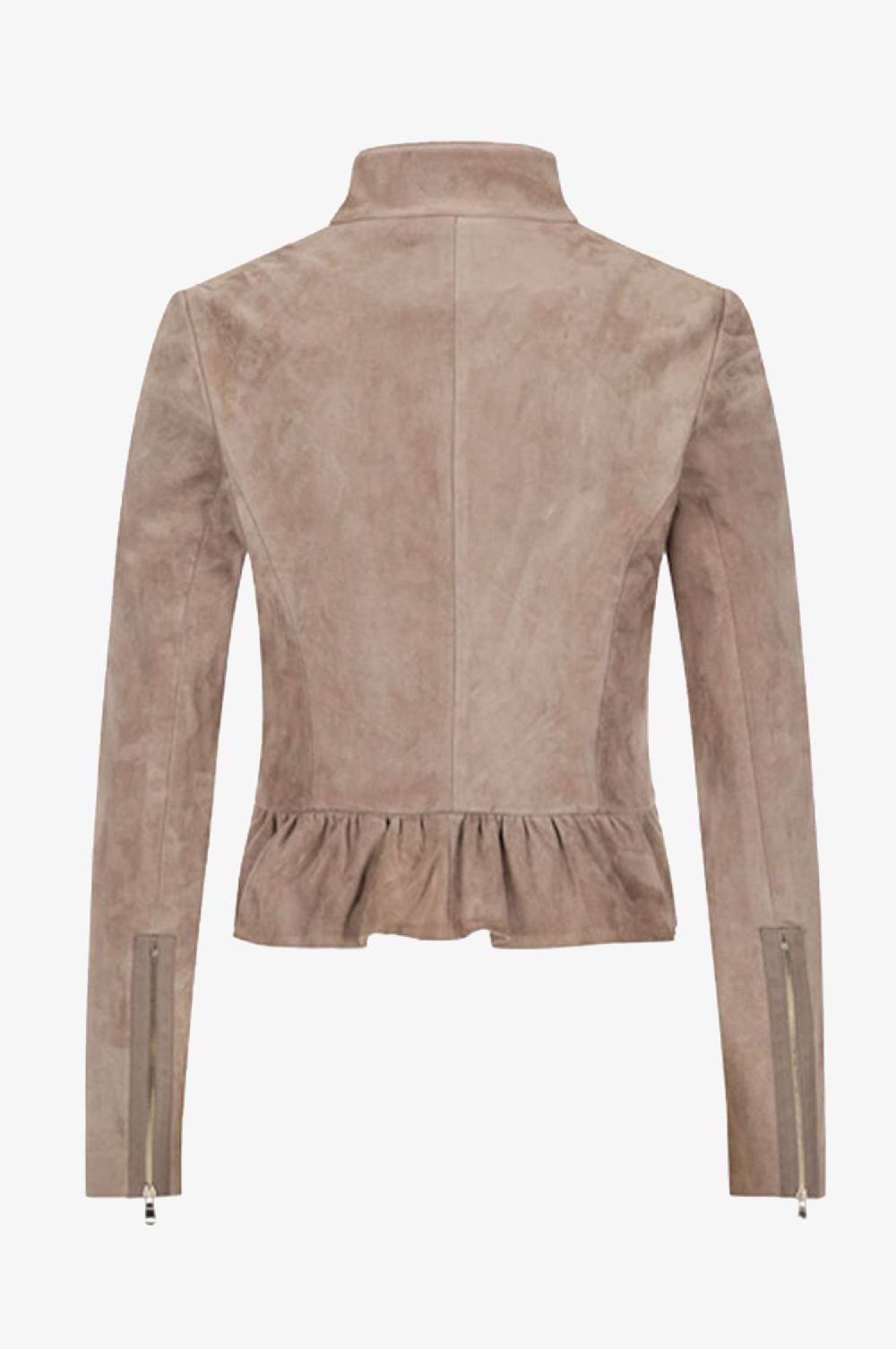Kinga Mathe Lederjacke Sybille mit Schößchen in Rosenholz 50% Rabatt mit kostenlosem Versand