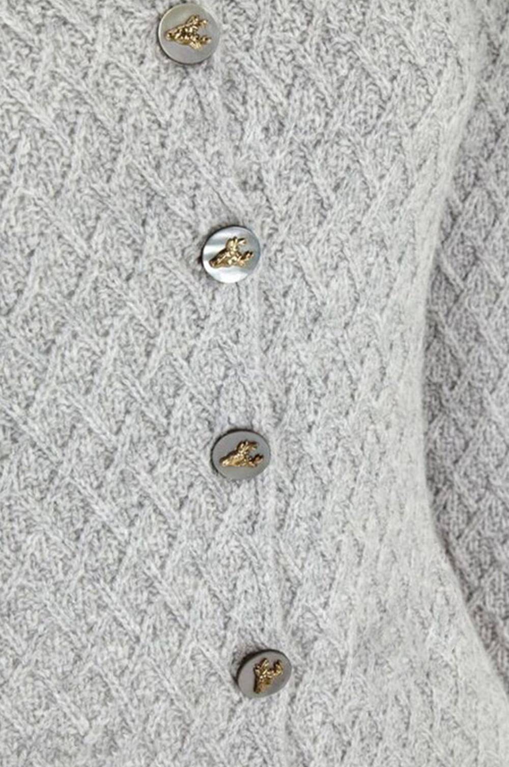 Kinga Mathe Cashmere Strickjacke Flora in Grau Kostenloser Versand international