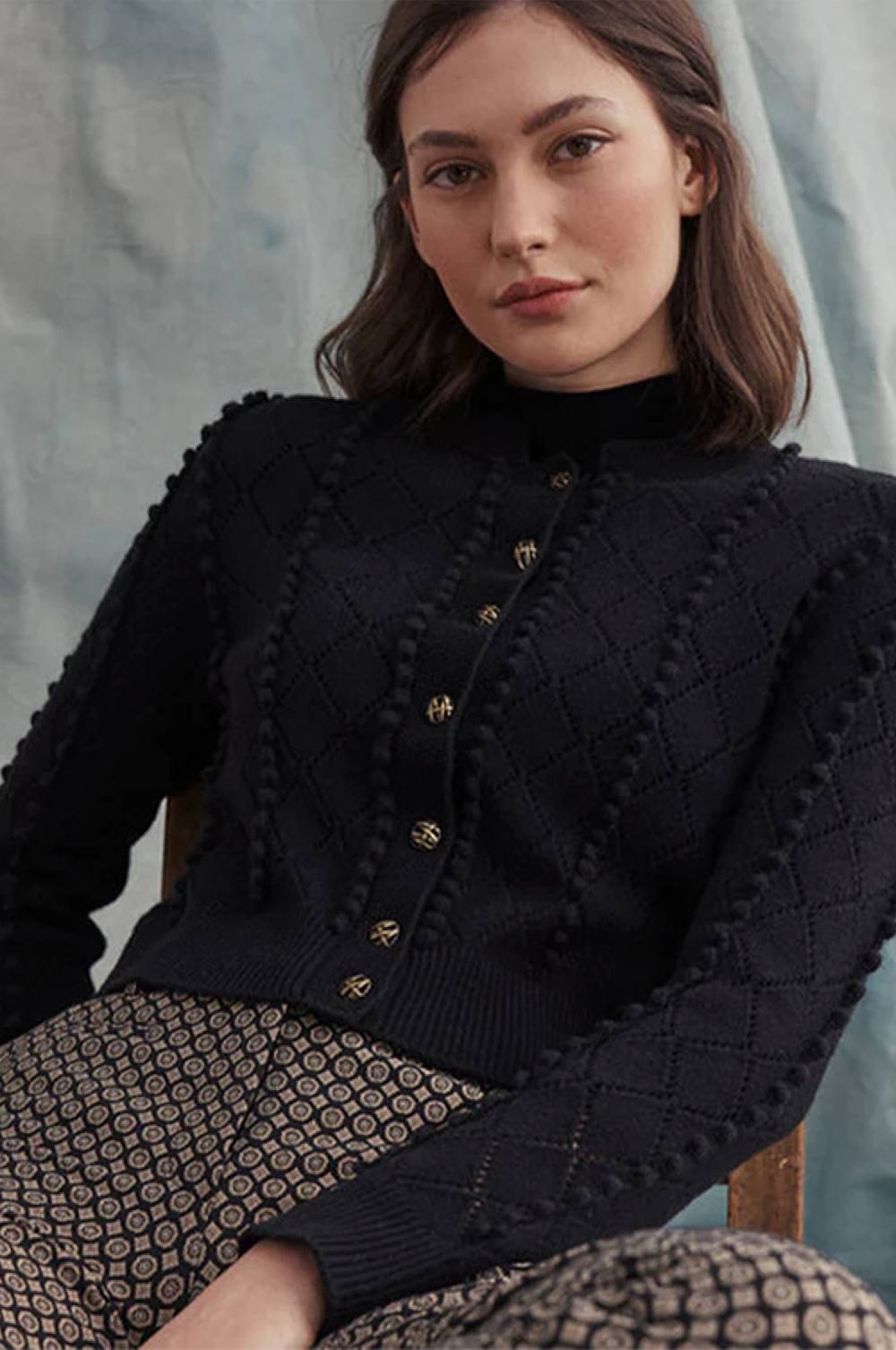 Kinga Mathe Cashmere Strickjacke Amalia in Schwarz Saisonale Angebote