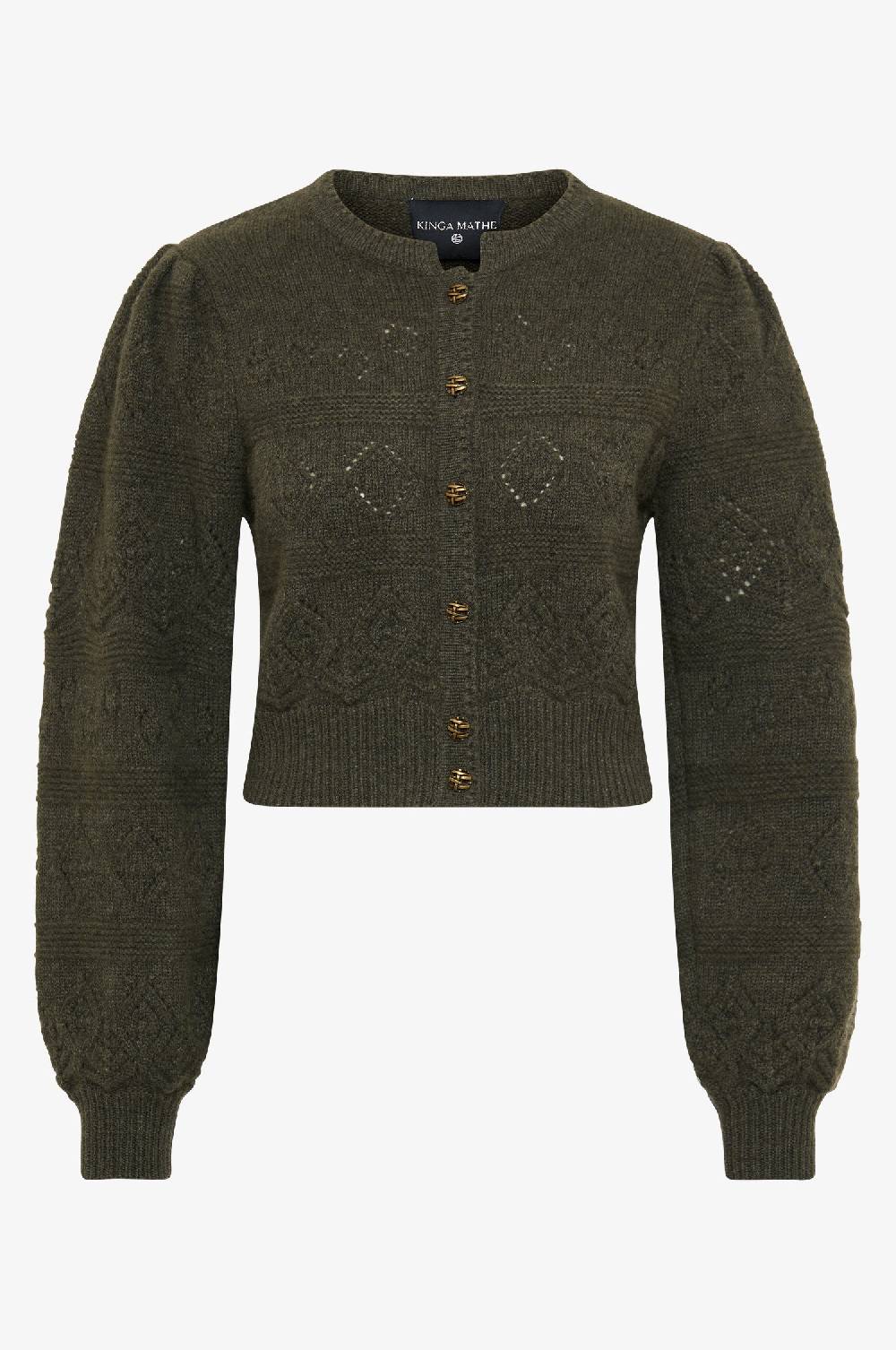 Kinga Mathe Cashmere Strickjacke Dakota in Olive Kostenlose Rückgabe