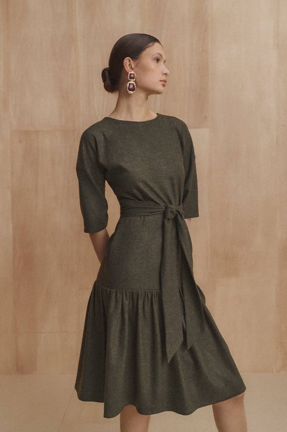 Kinga Mathe Kleid Isabella in Loden JETZT KAUFEN