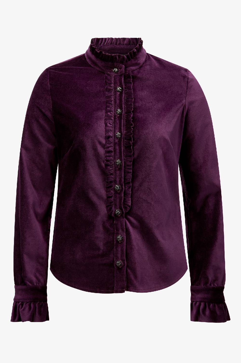 Kinga Mathe Samtbluse Lady in Aubergine Online Shopping