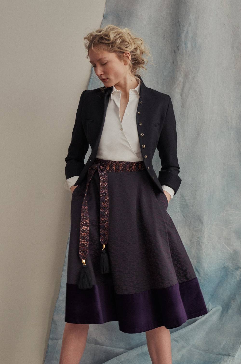 Kinga Mathe Kleid Mai in Aubergine Preisnachlass