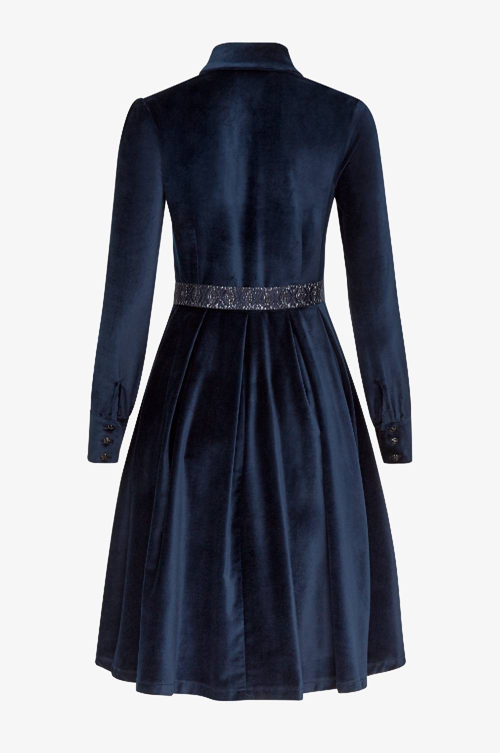 Kinga Mathe Samtkleid Dia in Nachtblau Heißer Verkauf