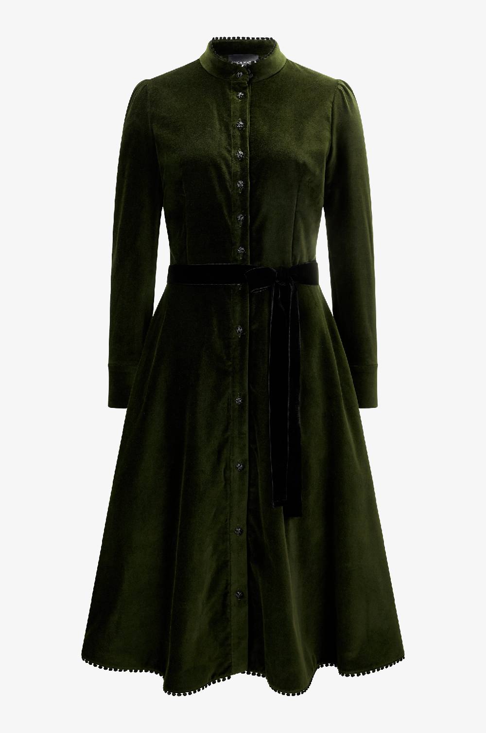 Kinga Mathe Samtkleid Ann in Olive Top Angebot