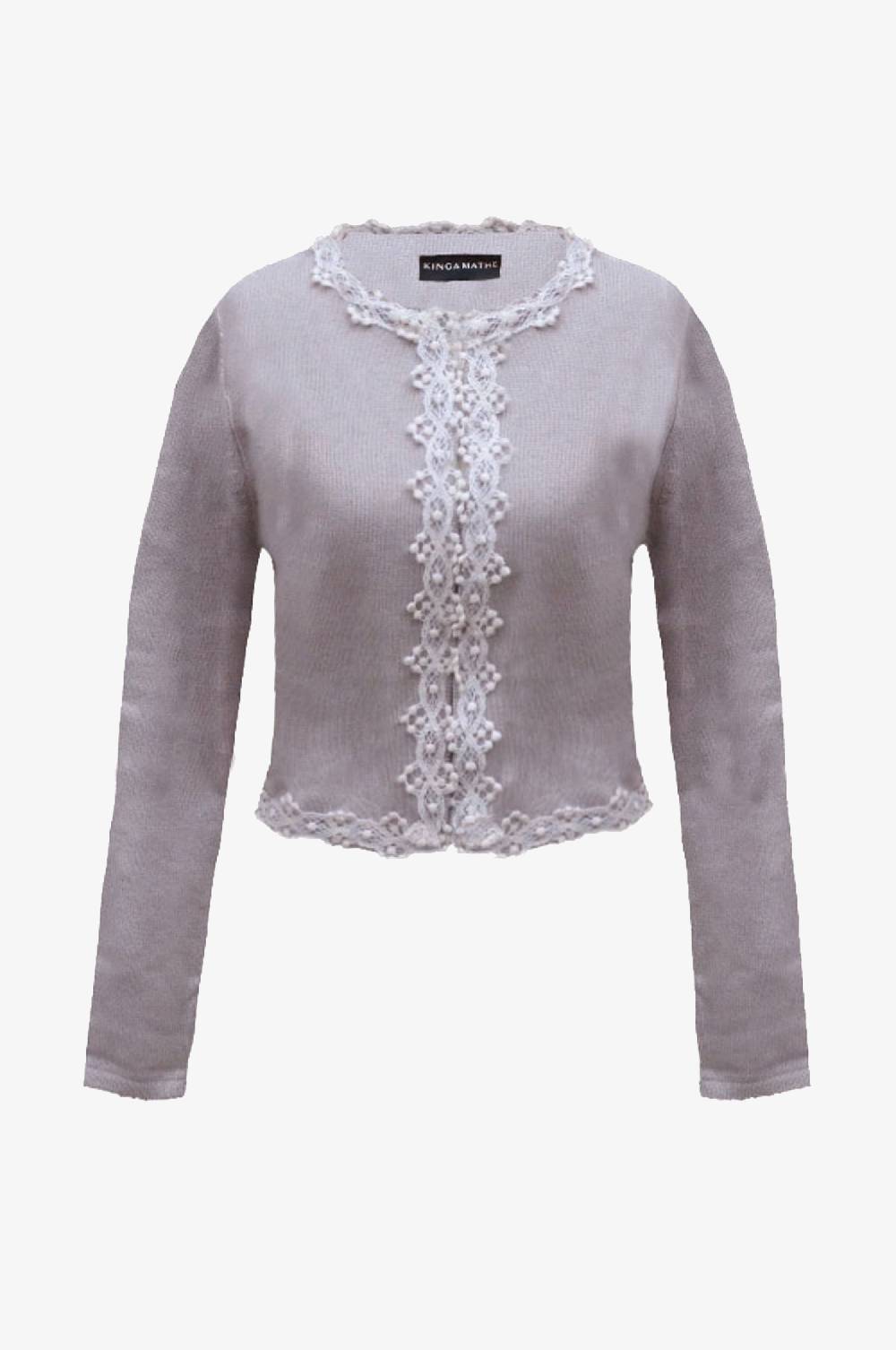 Kinga Mathe Cashmere Strickjacke Zoe in Taupe Osterangebot