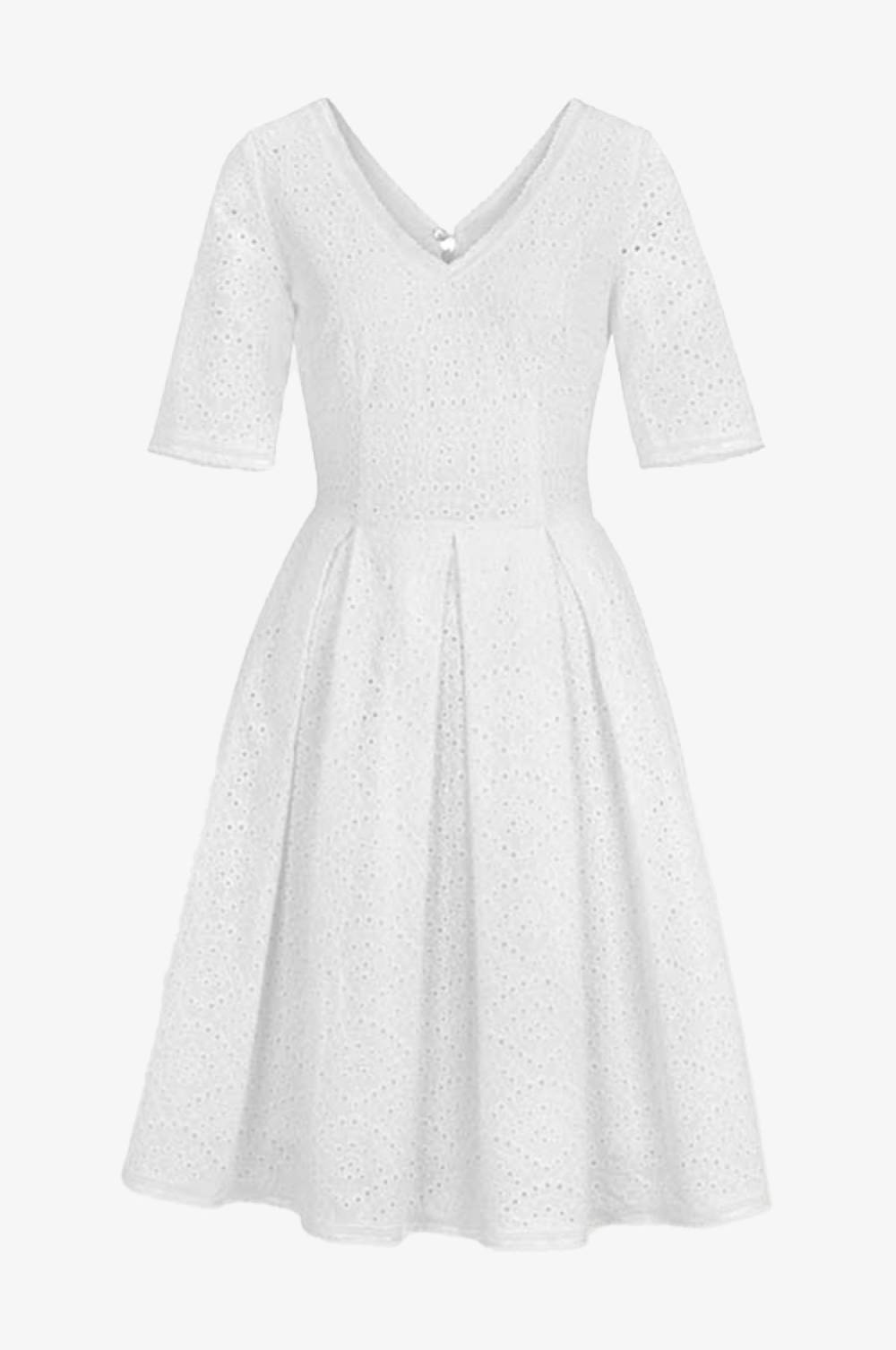 Kinga Mathe Baumwoll-Kleid Kloe in Weiß Exklusive Angebote
