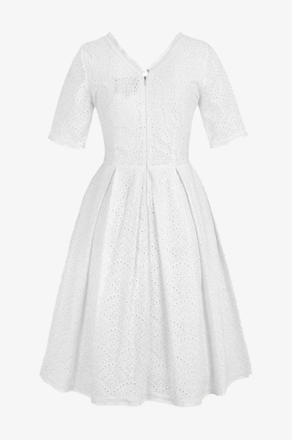 Kinga Mathe Baumwoll-Kleid Kloe in Weiß Exklusive Angebote