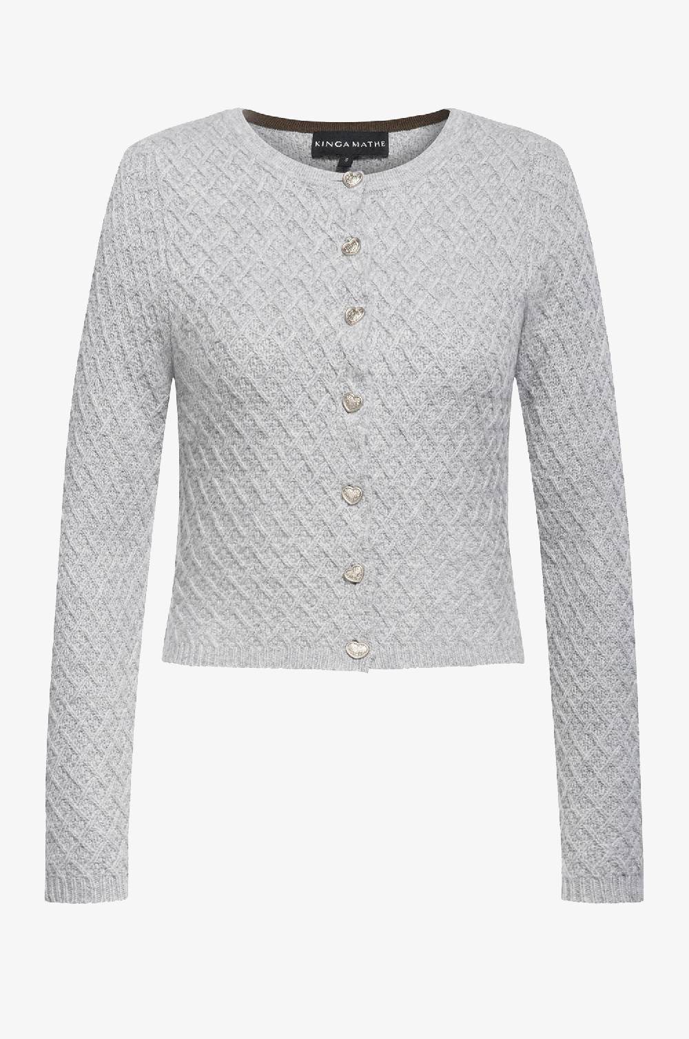 Kinga Mathe Cashmere Strickjacke Flora in Grau Kauf eins, bekomm eins gratis