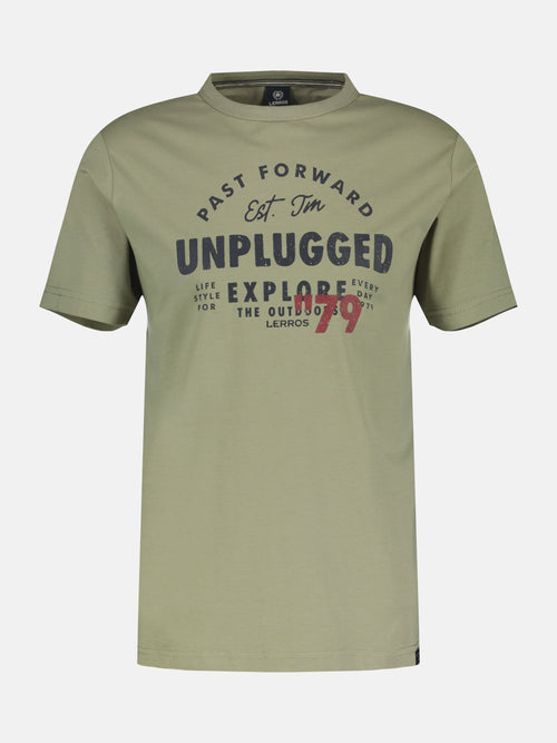 Lerros Unifarbenes T-Shirt mit Print VIP-Rabatte