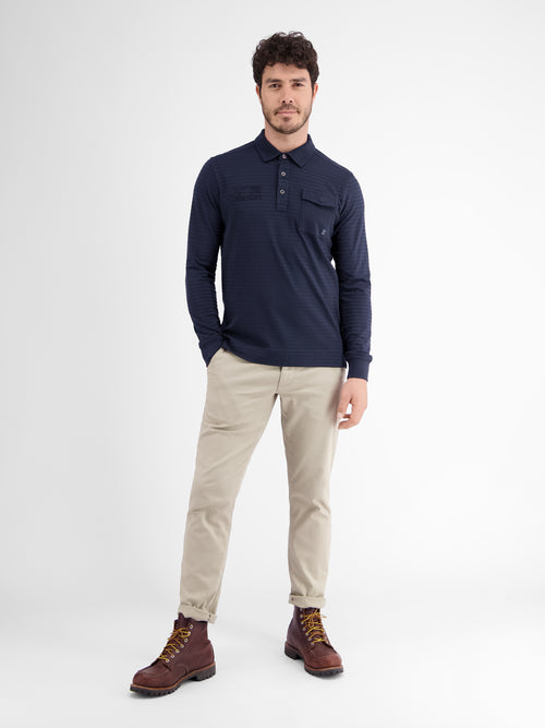 Lerros Longsleeve-Polo. gestreift Kostenlose Rückgabe