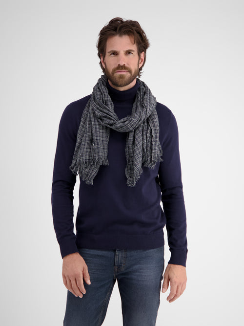 Lerros Schal mit kleinem Karomuster in Knitteroptik Bis zu 60% Rabatt
