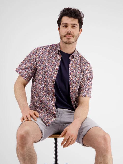 Lerros Halbarmhemd mit floralem Print VIP-Rabatte