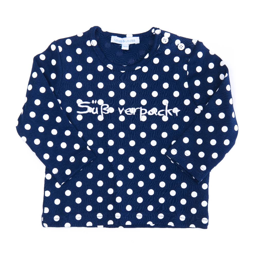 Louis & Louisa Shirt Baby "Süß verpackt", blau allover Heißer Verkauf