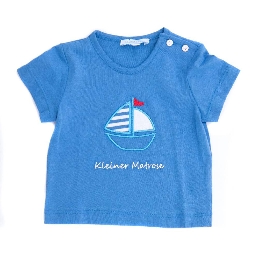 Louis & Louisa Shirt Baby "Segelboot", blau Online Outlet
