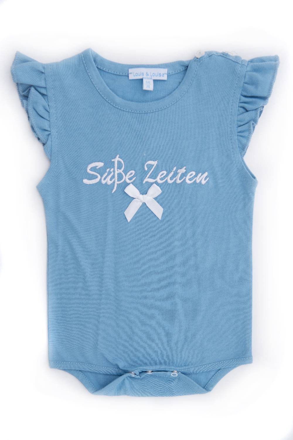Louis & Louisa Body Baby "Süße Zeiten", blau mit Rüschen Exklusive Angebote
