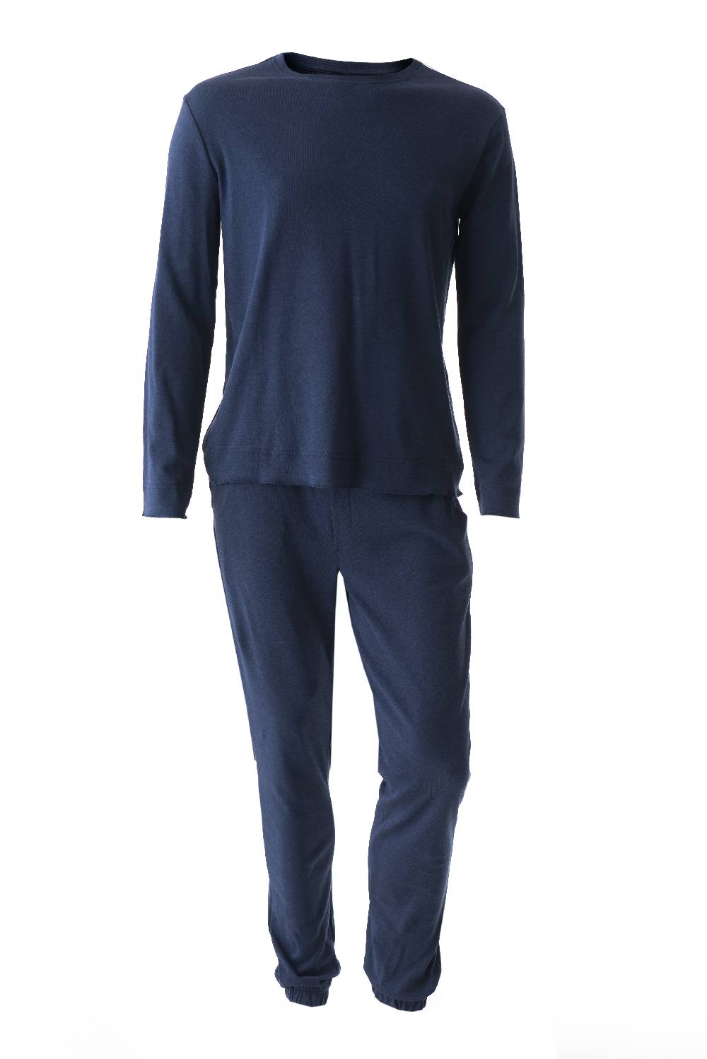 Louis & Louisa Pyjama Basic Herren, dunkelblau Vierteljährliche Förderung