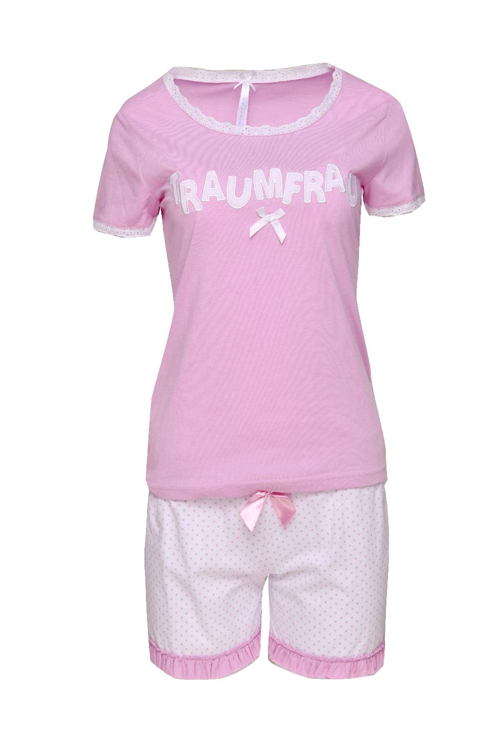 Louis & Louisa Short-Set Damen "Traumfrau", rosa / allover Fabrikladen