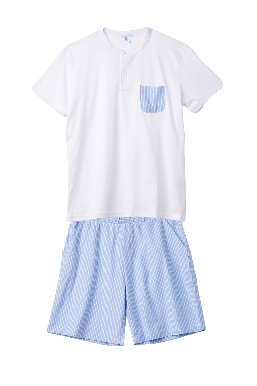 Louis & Louisa Short-Set Herren mit Tasche, weiß / blau gestreift Versandkostenfrei