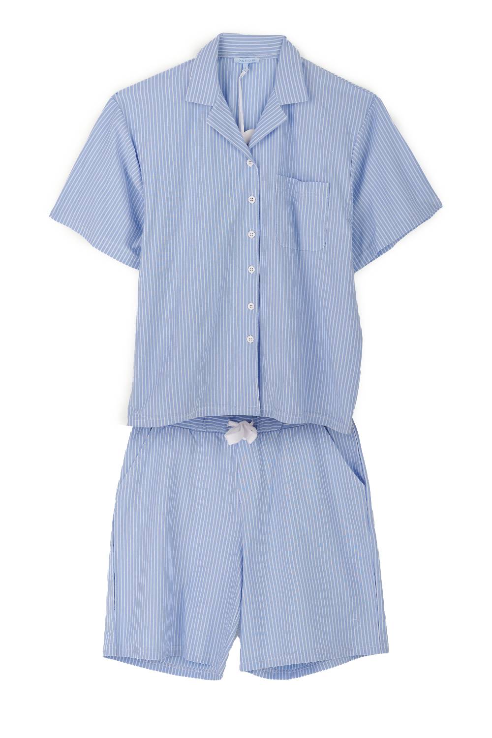 Louis & Louisa Short-Set Herren mit Knopfleiste, blau gestreift Großer Ausverkauf