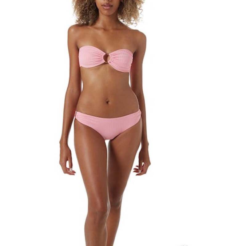 BIKINIS Evita Padded Bandeau Bikini Blush Ribbed Online