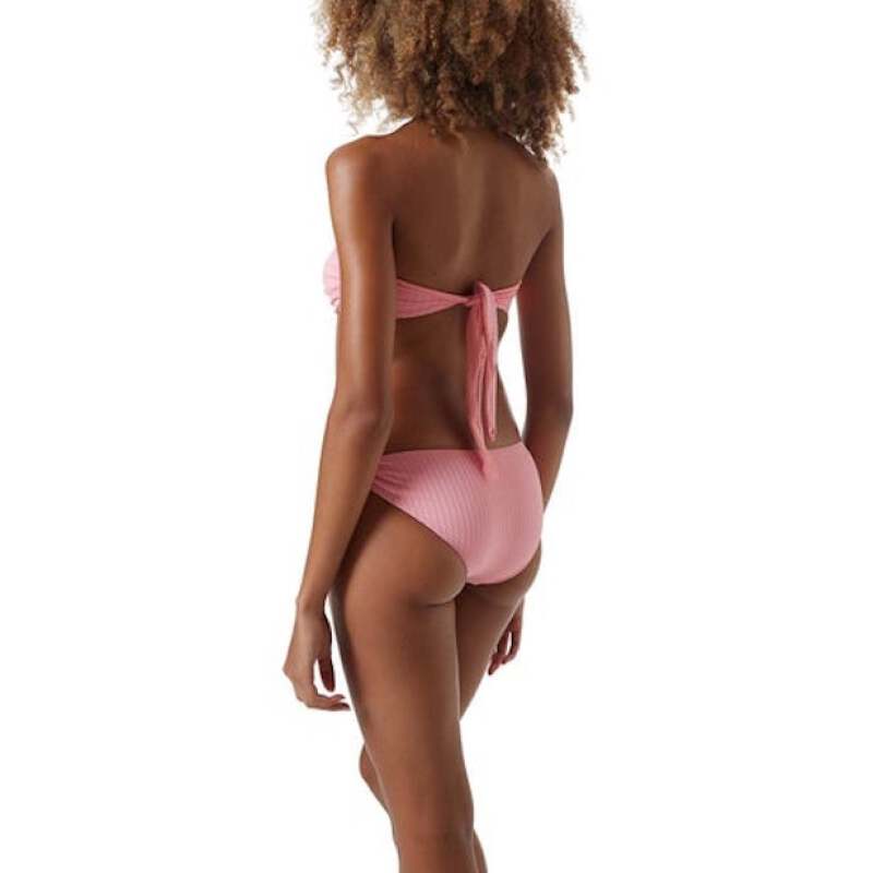 BIKINIS Evita Padded Bandeau Bikini Blush Ribbed Online