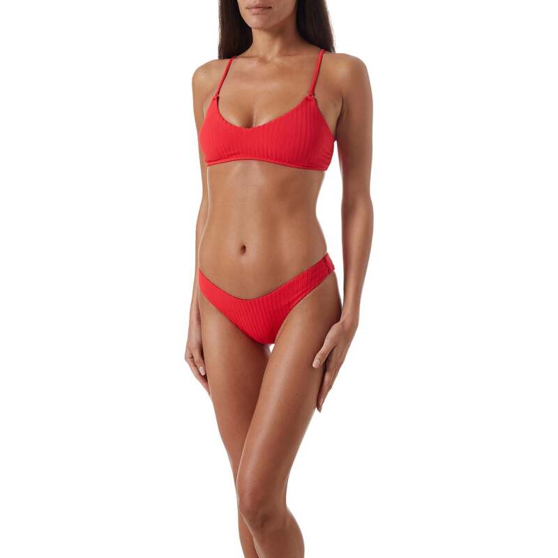 BIKINIS Vienna Padded Bikini Red Ribbed Auslauf