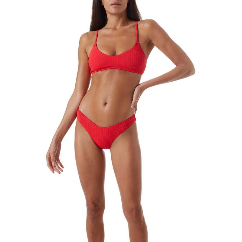 BIKINIS Vienna Padded Bikini Red Ribbed Auslauf