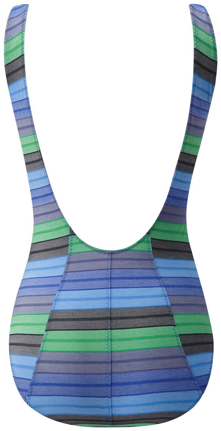 SALE Jasmine Streifen Badeanzug Navy Green Meist gekauft