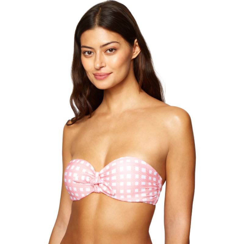BIKINIS Maldives Padded Bügel Bandeau Bikini Pink Weave Wochenangebot