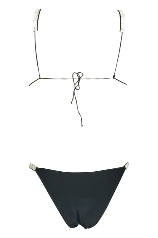 NEUHEITEN Gem Triangel Bikini schwarz mit Kristallen Online Shopping