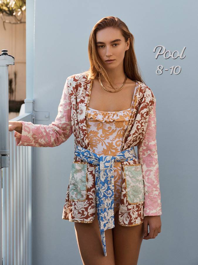 RESORTWEAR Folk Spliced Jacke Im Verkauf