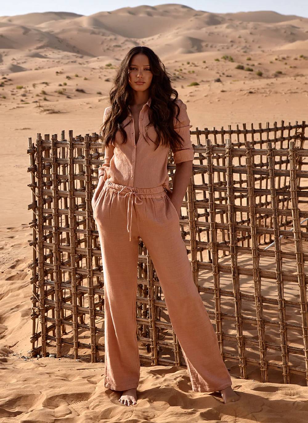 RESORTWEAR Tina Bluse Tan Kostenlose Rückgabe