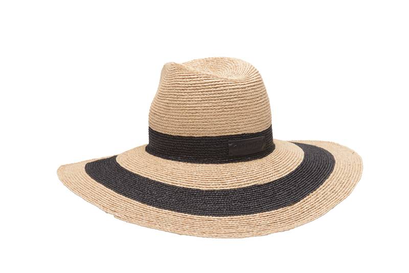 ACCESSOIRES Scirocco Hut Natur/Schwarz Im Verkauf