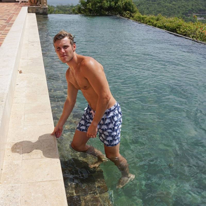 HERREN Badehose Palme in dunkelblau 50% Rabatt mit kostenlosem Versand