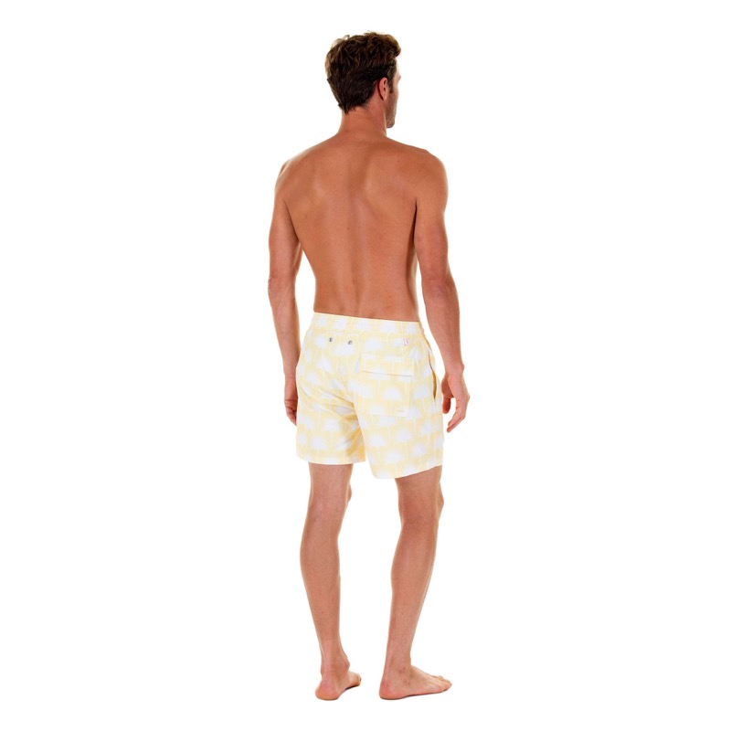HERREN Badehose Palme in gelb Kostenloser Versand international