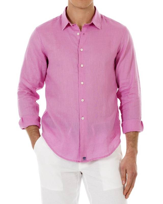 HERREN Leinenhemd in rosa 50% Rabatt für begrenzte Zeit