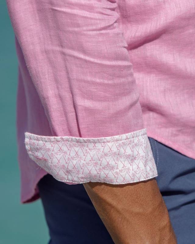 HERREN Leinenhemd in rosa 50% Rabatt für begrenzte Zeit