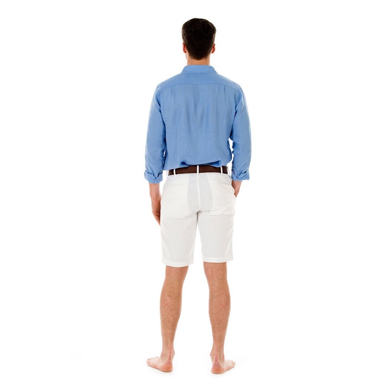 HERREN Leinen Short weiß Schlussverkauf