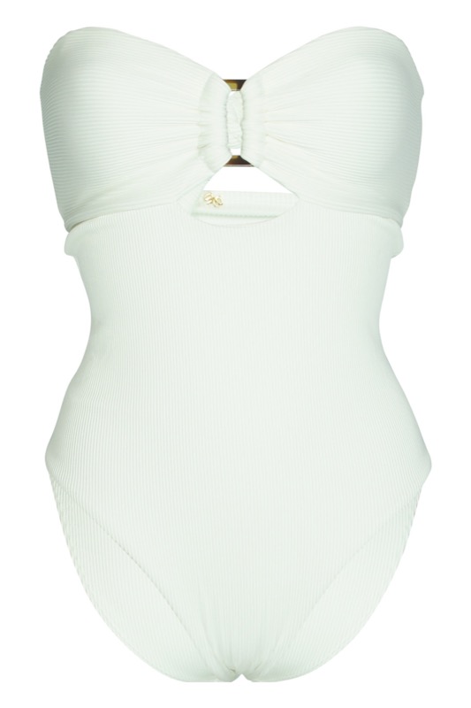 BADEANZÜGE White Pearl Padded Bandeau Badeanzug Fabrikverkauf