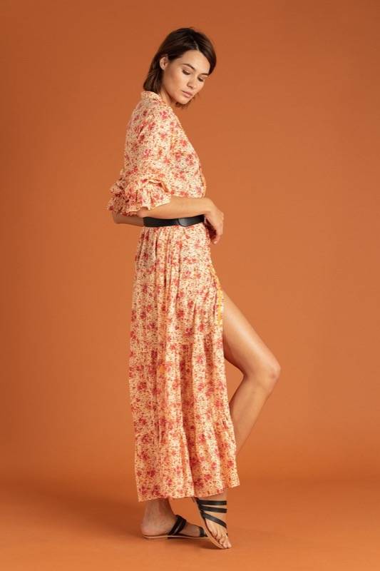 SALE Rita Maxikleid Gelb Preisnachlass