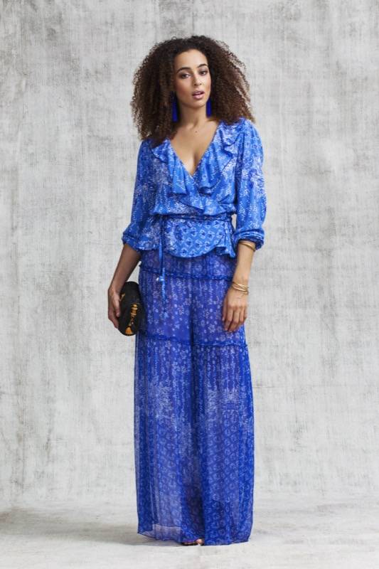 SALE Elise Wickel-Bluse in Blue Butterfly Cyber Monday