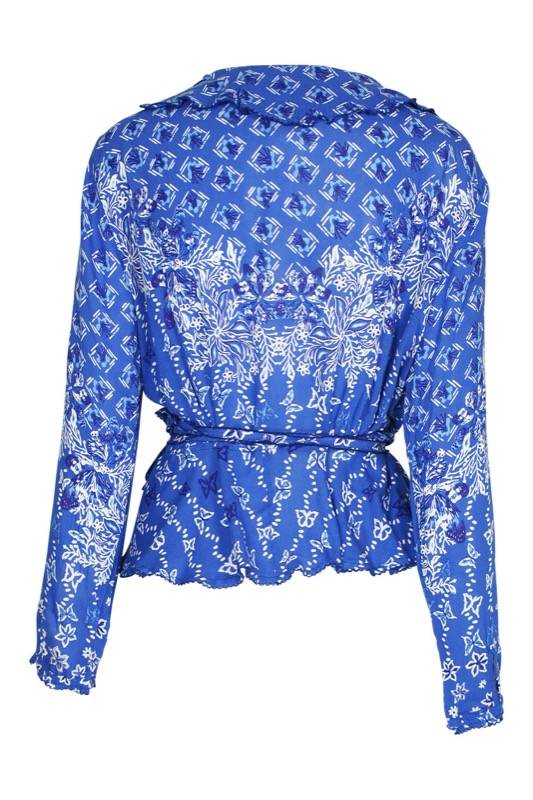 SALE Elise Wickel-Bluse in Blue Butterfly Cyber Monday