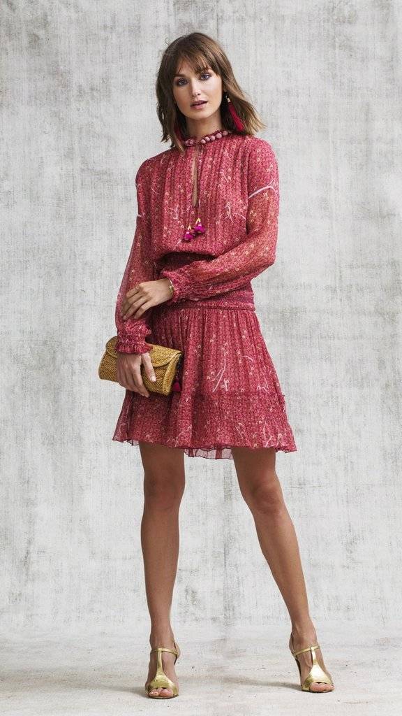 SALE Clara Minikleid in Red Geo Flower Weihnachtsangebot